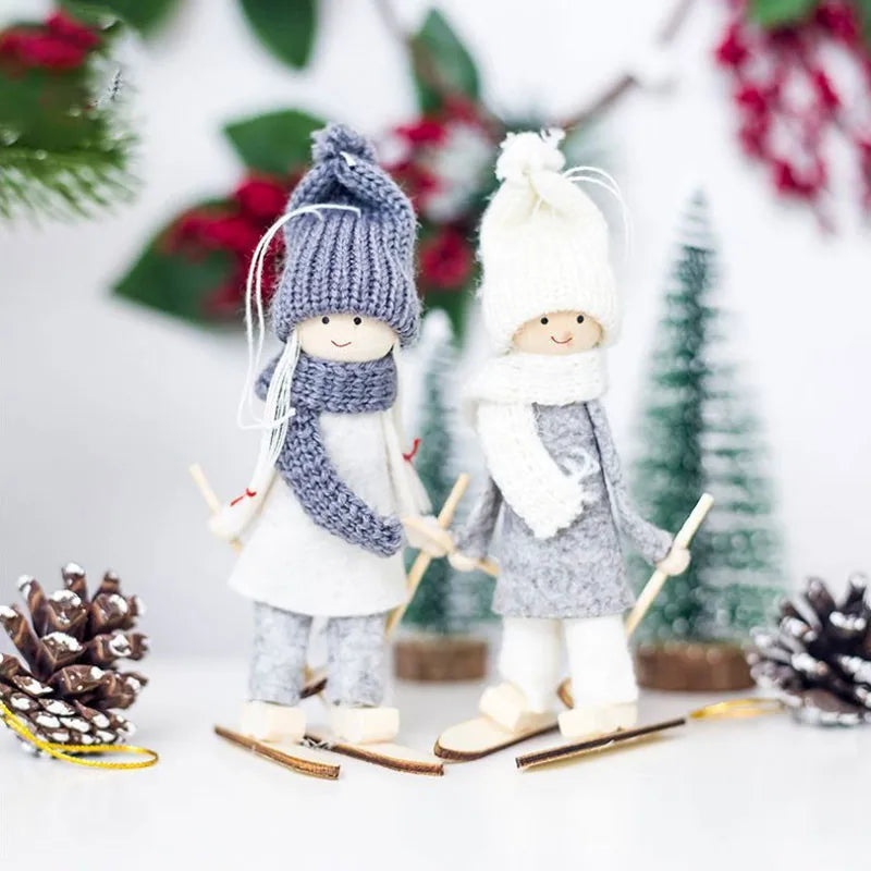 Cute Angel Ski Dolls Navidad Hanging Pendant Christmas Home Decor Xmas Tree Ornaments Noel Natal New Year Gifts Gnome