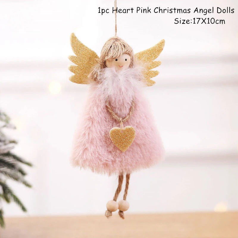 Cute Angel Ski Dolls Navidad Hanging Pendant Christmas Home Decor Xmas Tree Ornaments Noel Natal New Year Gifts Gnome A27