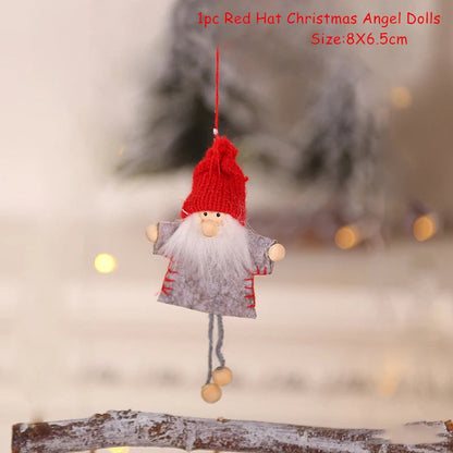 Cute Angel Ski Dolls Navidad Hanging Pendant Christmas Home Decor Xmas Tree Ornaments Noel Natal New Year Gifts Gnome A20