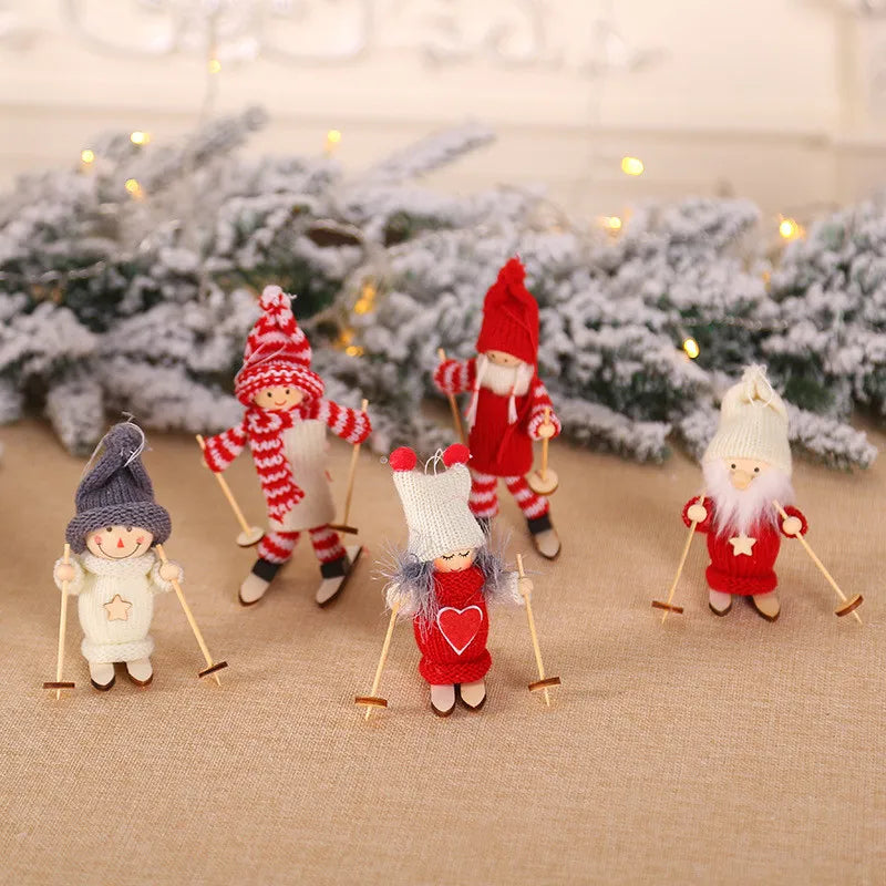 Cute Angel Ski Dolls Navidad Hanging Pendant Christmas Home Decor Xmas Tree Ornaments Noel Natal New Year Gifts Gnome