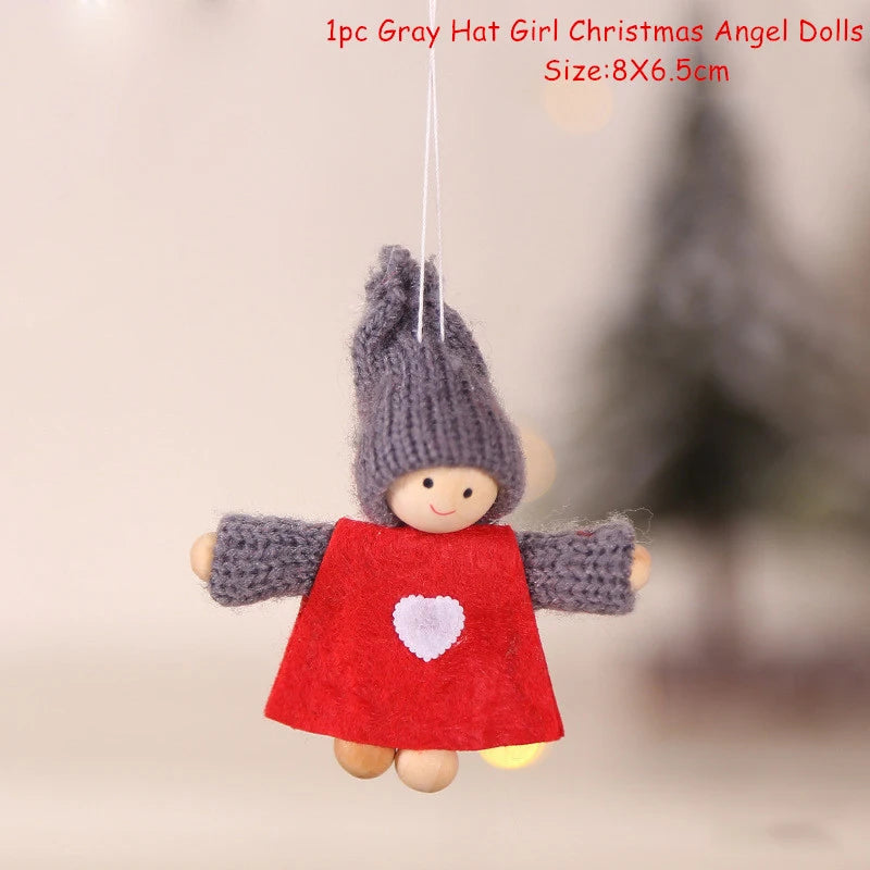 Cute Angel Ski Dolls Navidad Hanging Pendant Christmas Home Decor Xmas Tree Ornaments Noel Natal New Year Gifts Gnome A17