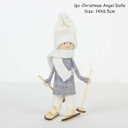 Cute Angel Ski Dolls Navidad Hanging Pendant Christmas Home Decor Xmas Tree Ornaments Noel Natal New Year Gifts Gnome A13