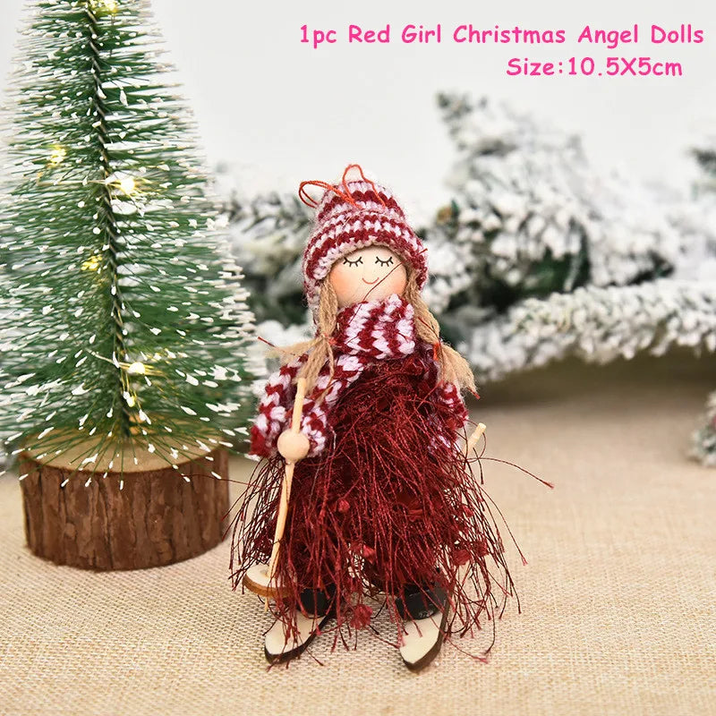 Cute Angel Ski Dolls Navidad Hanging Pendant Christmas Home Decor Xmas Tree Ornaments Noel Natal New Year Gifts Gnome A3