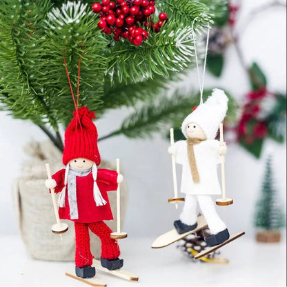 Cute Angel Ski Dolls Navidad Hanging Pendant Christmas Home Decor Xmas Tree Ornaments Noel Natal New Year Gifts Gnome