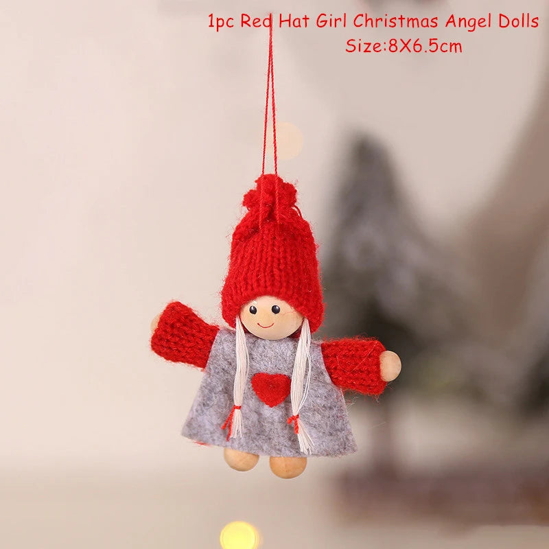 Cute Angel Ski Dolls Navidad Hanging Pendant Christmas Home Decor Xmas Tree Ornaments Noel Natal New Year Gifts Gnome A18