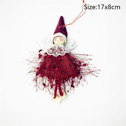 Cute Angel Ski Dolls Navidad Hanging Pendant Christmas Home Decor Xmas Tree Ornaments Noel Natal New Year Gifts Gnome A36