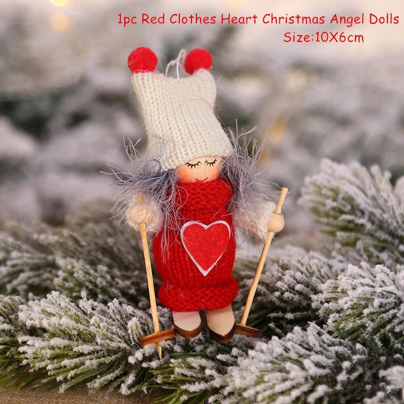 Cute Angel Ski Dolls Navidad Hanging Pendant Christmas Home Decor Xmas Tree Ornaments Noel Natal New Year Gifts Gnome A10