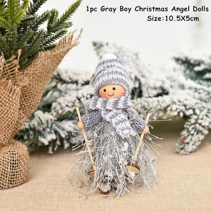 Cute Angel Ski Dolls Navidad Hanging Pendant Christmas Home Decor Xmas Tree Ornaments Noel Natal New Year Gifts Gnome A4