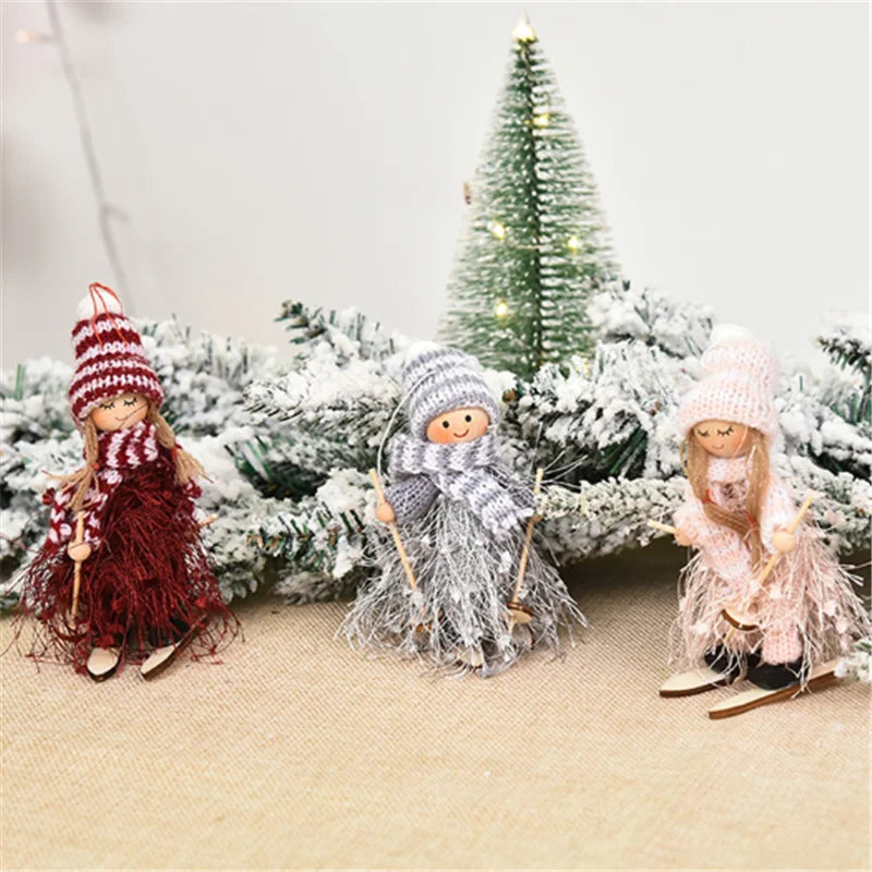 Cute Angel Ski Dolls Navidad Hanging Pendant Christmas Home Decor Xmas Tree Ornaments Noel Natal New Year Gifts Gnome