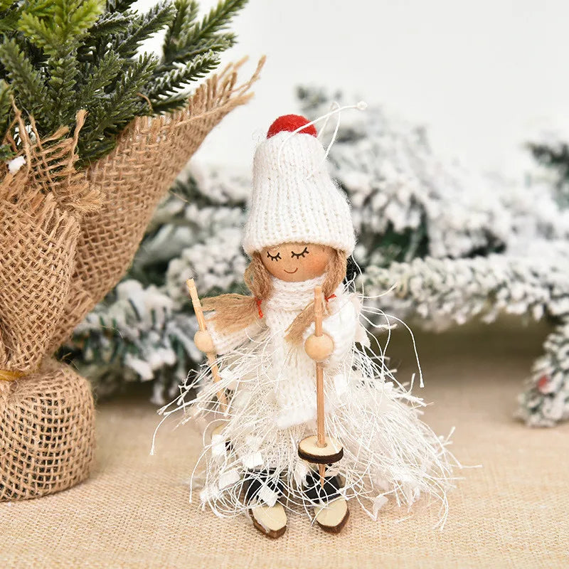 Cute Angel Ski Dolls Navidad Hanging Pendant Christmas Home Decor Xmas Tree Ornaments Noel Natal New Year Gifts Gnome