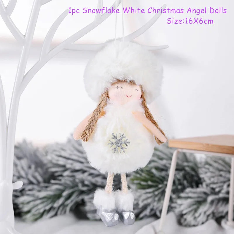 Cute Angel Ski Dolls Navidad Hanging Pendant Christmas Home Decor Xmas Tree Ornaments Noel Natal New Year Gifts Gnome A32