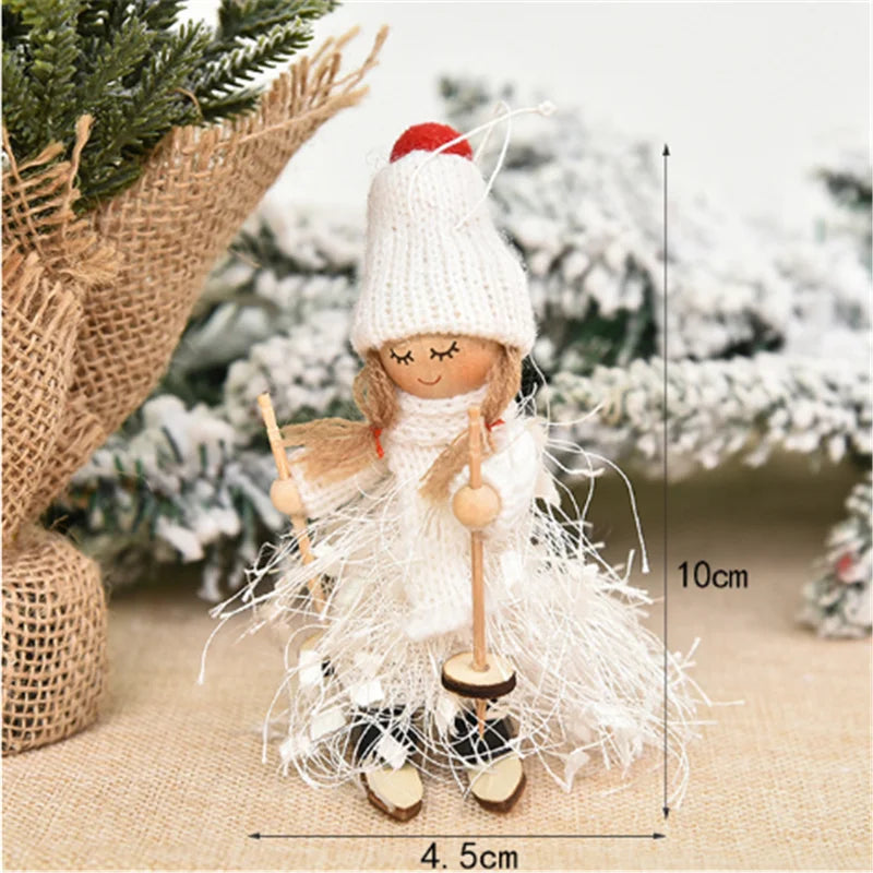 Cute Angel Ski Dolls Navidad Hanging Pendant Christmas Home Decor Xmas Tree Ornaments Noel Natal New Year Gifts Gnome