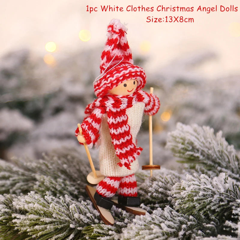 Cute Angel Ski Dolls Navidad Hanging Pendant Christmas Home Decor Xmas Tree Ornaments Noel Natal New Year Gifts Gnome A8