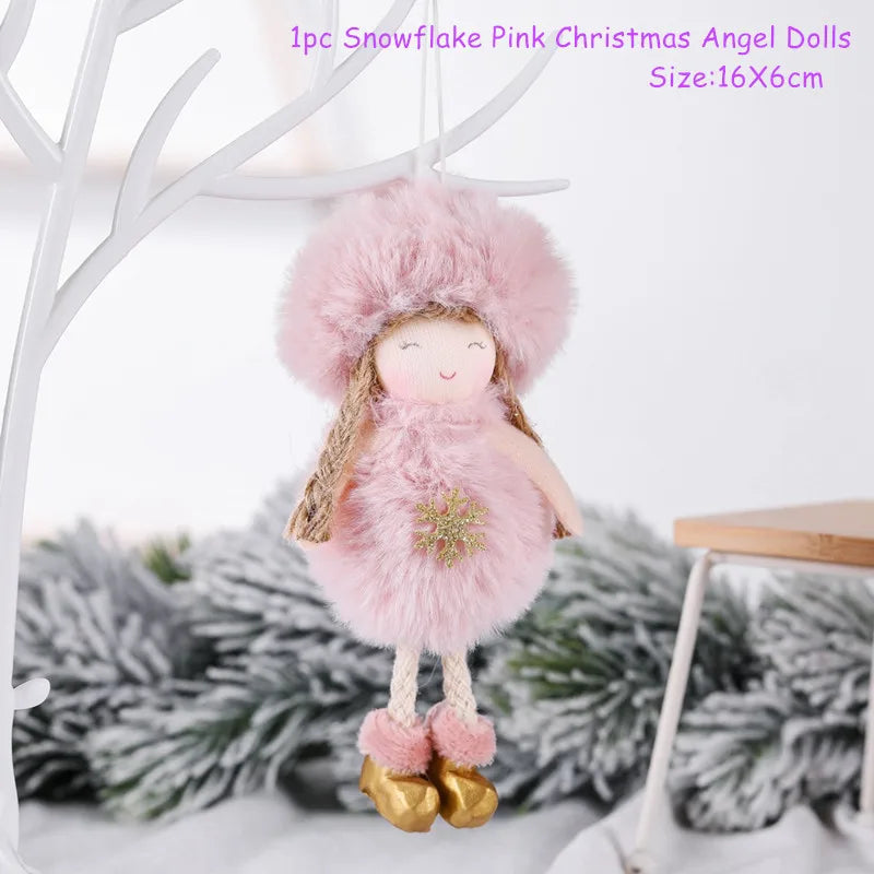 Cute Angel Ski Dolls Navidad Hanging Pendant Christmas Home Decor Xmas Tree Ornaments Noel Natal New Year Gifts Gnome A33