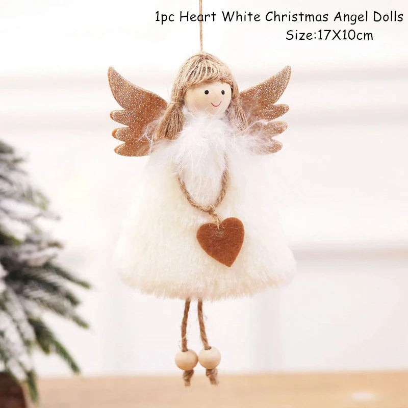 Cute Angel Ski Dolls Navidad Hanging Pendant Christmas Home Decor Xmas Tree Ornaments Noel Natal New Year Gifts Gnome A26