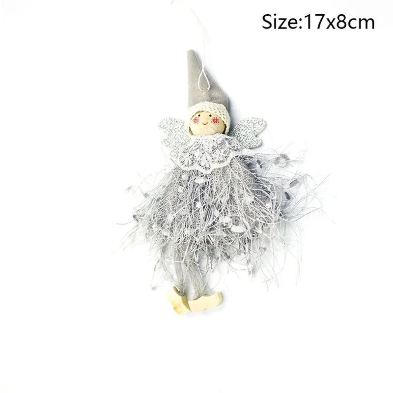 Cute Angel Ski Dolls Navidad Hanging Pendant Christmas Home Decor Xmas Tree Ornaments Noel Natal New Year Gifts Gnome A37