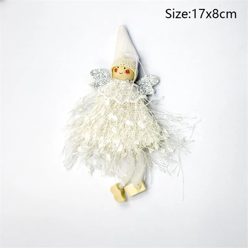 Cute Angel Ski Dolls Navidad Hanging Pendant Christmas Home Decor Xmas Tree Ornaments Noel Natal New Year Gifts Gnome A39