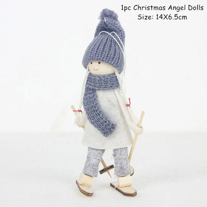 Cute Angel Ski Dolls Navidad Hanging Pendant Christmas Home Decor Xmas Tree Ornaments Noel Natal New Year Gifts Gnome A12
