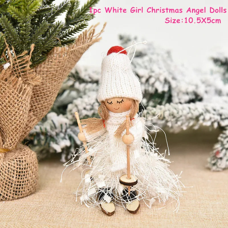Cute Angel Ski Dolls Navidad Hanging Pendant Christmas Home Decor Xmas Tree Ornaments Noel Natal New Year Gifts Gnome A1