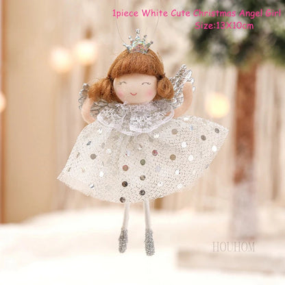 Cute Angel Ski Dolls Navidad Hanging Pendant Christmas Home Decor Xmas Tree Ornaments Noel Natal New Year Gifts Gnome A14