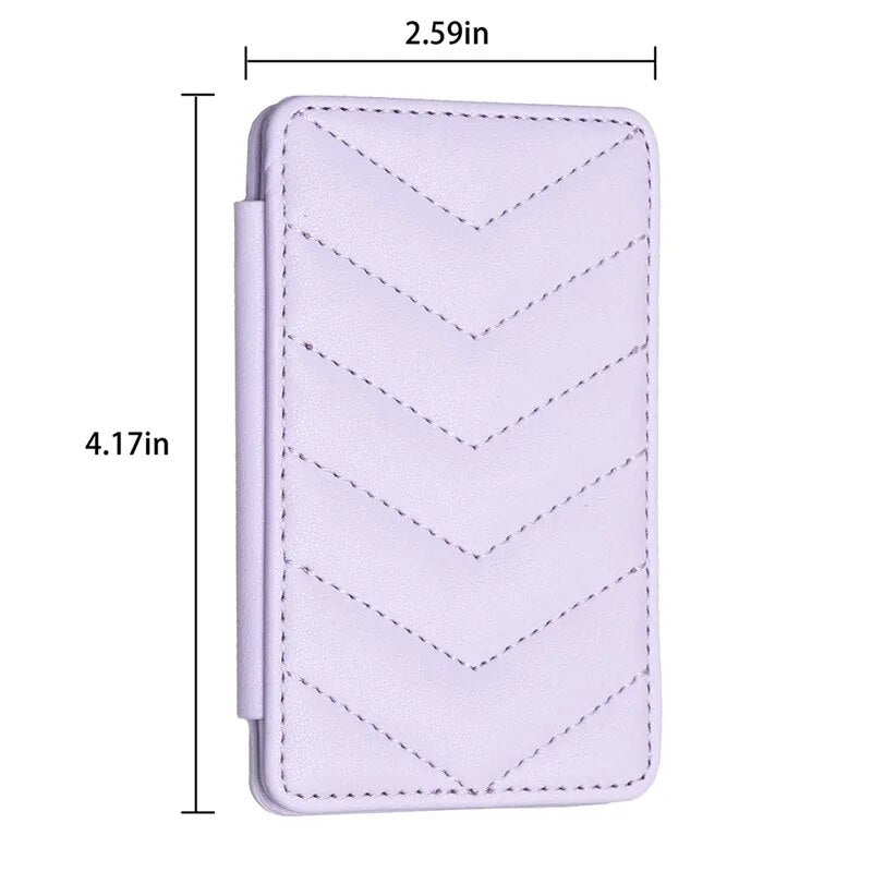 Cute Card Bag Can Be Pasted On The Mobile Phone Case Little Fragrance Macaron Color Card Bag With Buckle BL BFK02-Purple