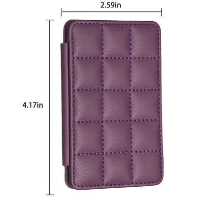 Cute Card Bag Can Be Pasted On The Mobile Phone Case Little Fragrance Macaron Color Card Bag With Buckle GZ BFK01-Deep Purple