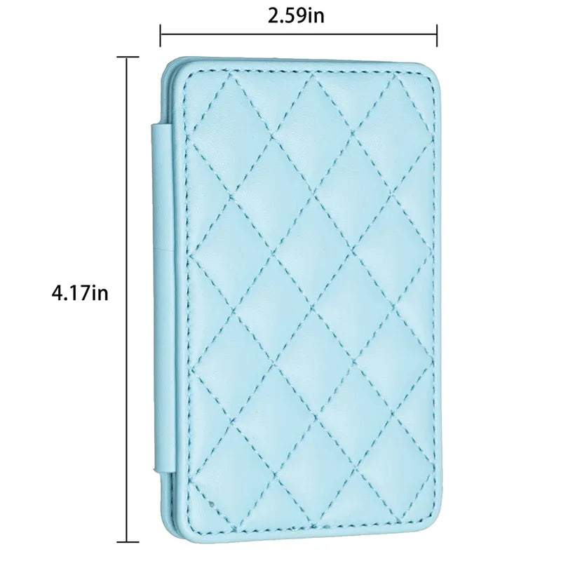 Cute Card Bag Can Be Pasted On The Mobile Phone Case Little Fragrance Macaron Color Card Bag With Buckle FX BFK05-Blue