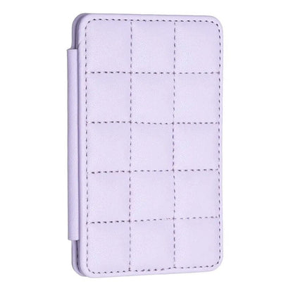 Cute Card Bag Can Be Pasted On The Mobile Phone Case Little Fragrance Macaron Color Card Bag With Buckle GZ BFK01-Purple