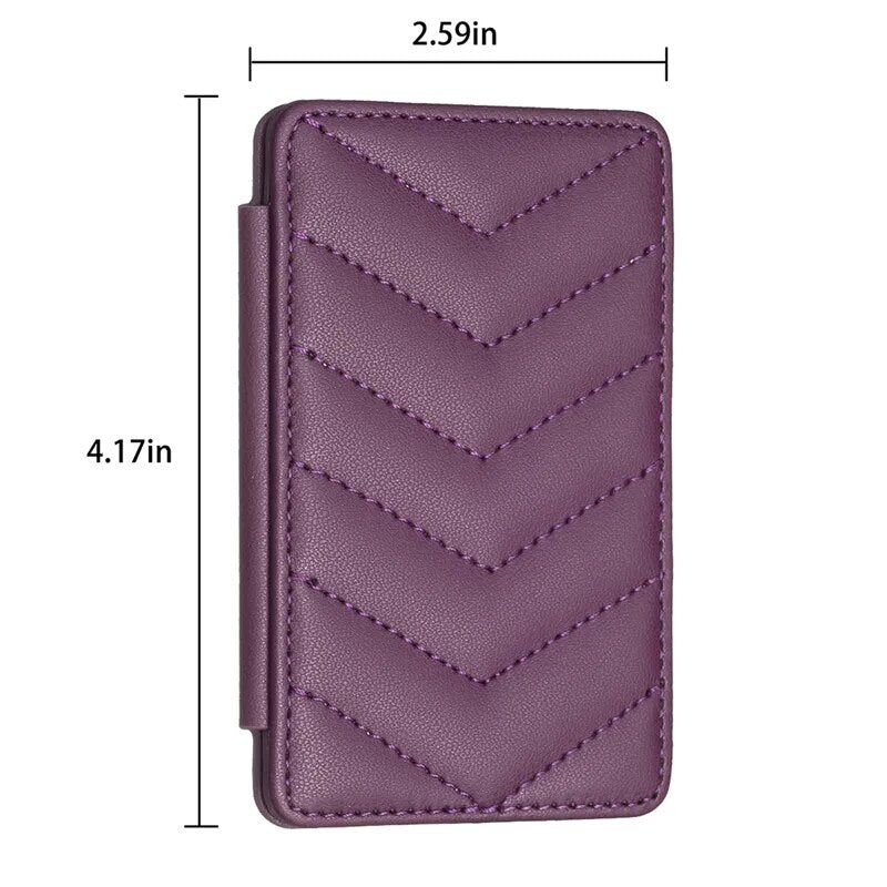 Cute Card Bag Can Be Pasted On The Mobile Phone Case Little Fragrance Macaron Color Card Bag With Buckle BL BFK02-Deep Purple