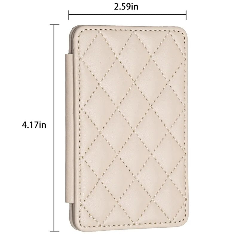 Cute Card Bag Can Be Pasted On The Mobile Phone Case Little Fragrance Macaron Color Card Bag With Buckle FX BFK05-Beige