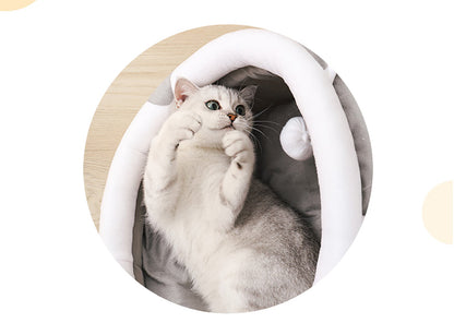 Cute Cat Bed Pet House Kitten Lounger Cushion Small Dog Tent Mat Washable Puppy Basket Cave Mat Soft for Cats House Bed Supplies