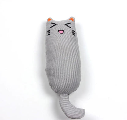 Cute Cat Toys Funny Interactive Plush Cat Toy Mini Teeth Grinding Catnip Toys Kitten Chewing Squeaky Toy Pets Accessories 01 gray