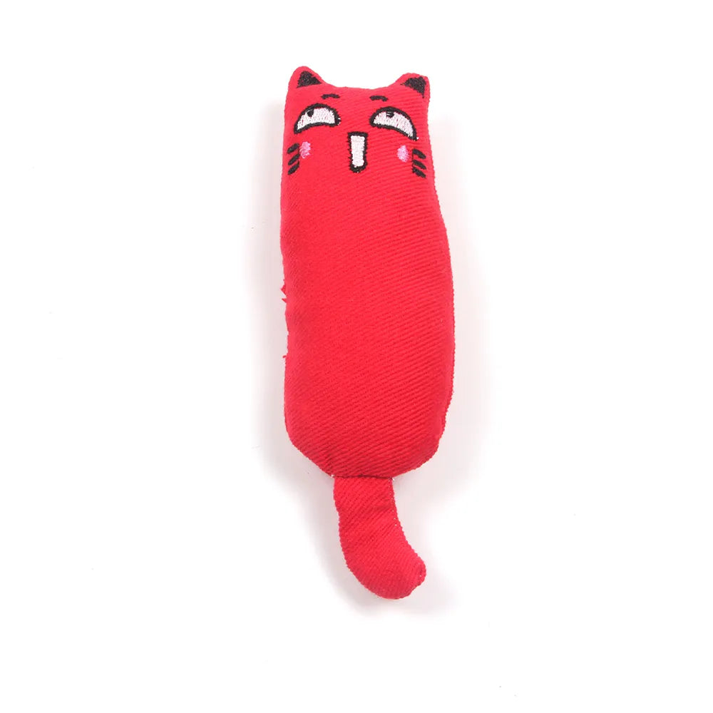 Cute Cat Toys Funny Interactive Plush Cat Toy Mini Teeth Grinding Catnip Toys Kitten Chewing Squeaky Toy Pets Accessories 01 red