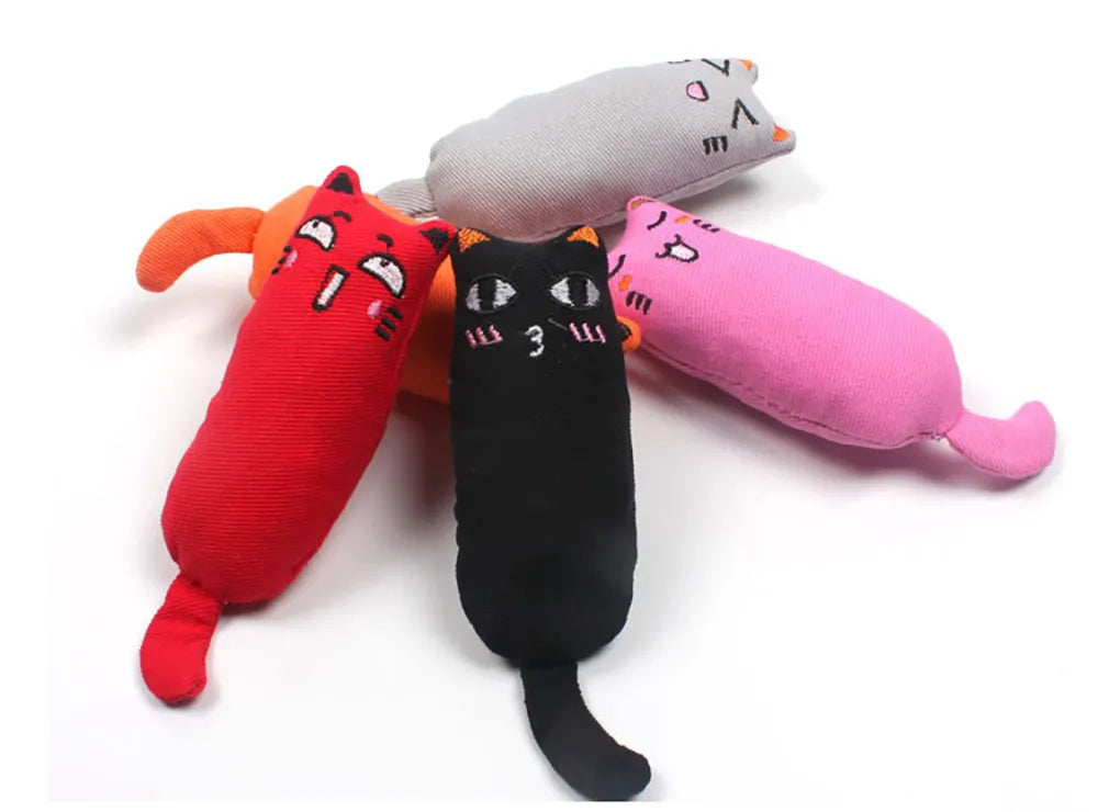 Cute Cat Toys Funny Interactive Plush Cat Toy Mini Teeth Grinding Catnip Toys Kitten Chewing Squeaky Toy Pets Accessories