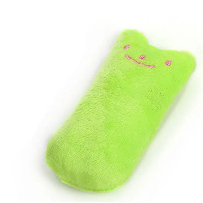 Cute Cat Toys Funny Interactive Plush Cat Toy Mini Teeth Grinding Catnip Toys Kitten Chewing Squeaky Toy Pets Accessories 03 green