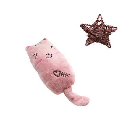 Cute Cat Toys Funny Interactive Plush Cat Toy Mini Teeth Grinding Catnip Toys Kitten Chewing Squeaky Toy Pets Accessories 04 pink