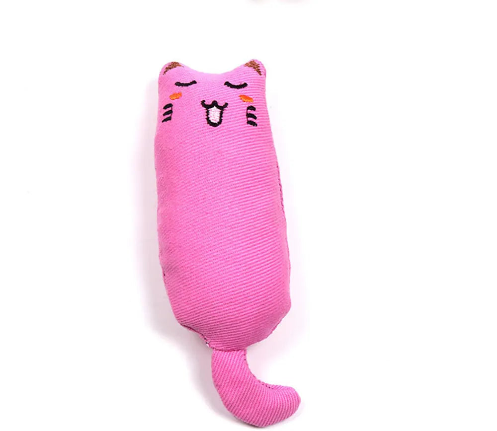 Cute Cat Toys Funny Interactive Plush Cat Toy Mini Teeth Grinding Catnip Toys Kitten Chewing Squeaky Toy Pets Accessories 01 pink