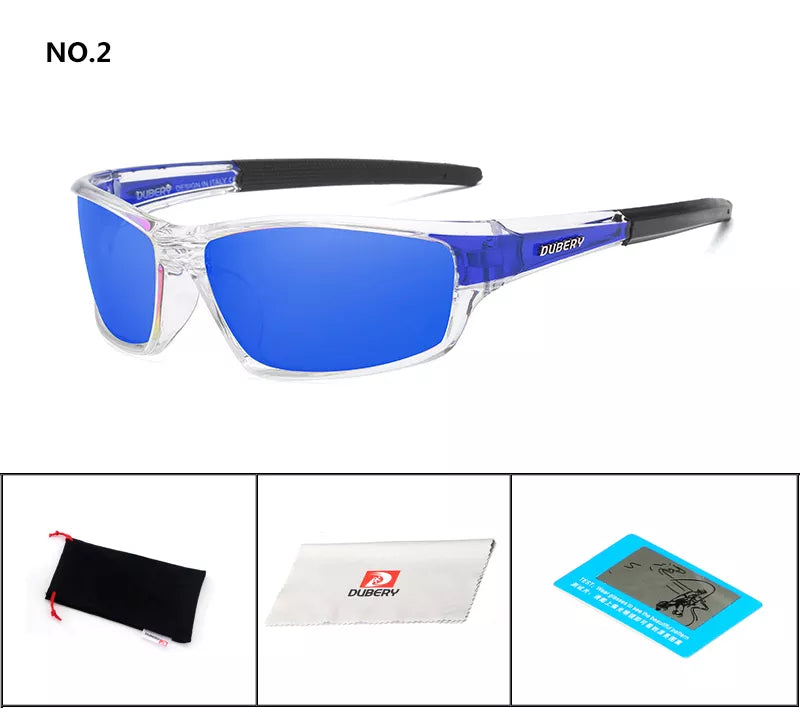 DUBERY Design Men's Glasses Polarized Black Driver Sunglasses UV400 Shades Retro Fashion Sun Glass For Men Model 620 C2 Polarized D620