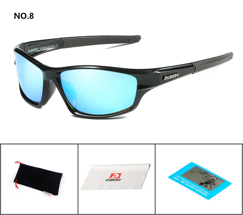 DUBERY Design Men's Glasses Polarized Black Driver Sunglasses UV400 Shades Retro Fashion Sun Glass For Men Model 620 C8 Polarized D620