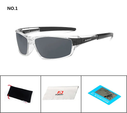 DUBERY Design Men's Glasses Polarized Black Driver Sunglasses UV400 Shades Retro Fashion Sun Glass For Men Model 620 C1 Polarized D620
