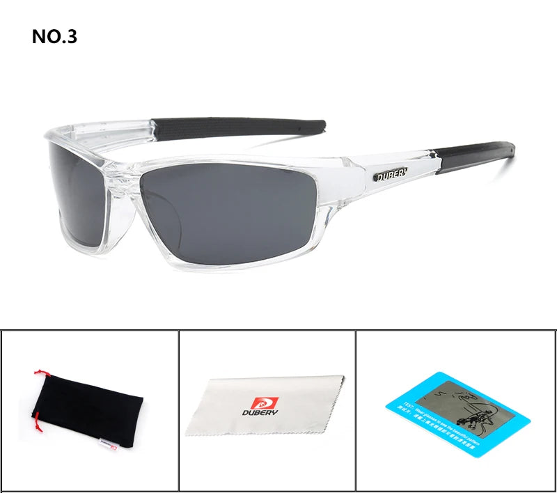 DUBERY Design Men's Glasses Polarized Black Driver Sunglasses UV400 Shades Retro Fashion Sun Glass For Men Model 620 C3 Polarized D620