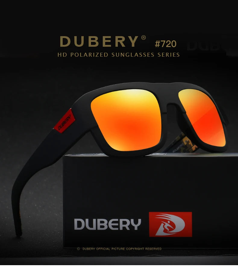 DUBERY Design Polarized Black Sunglasses Men's Shades Women Male Sun Glasses For Men Retro Cheap Designer Oculos UV400 720