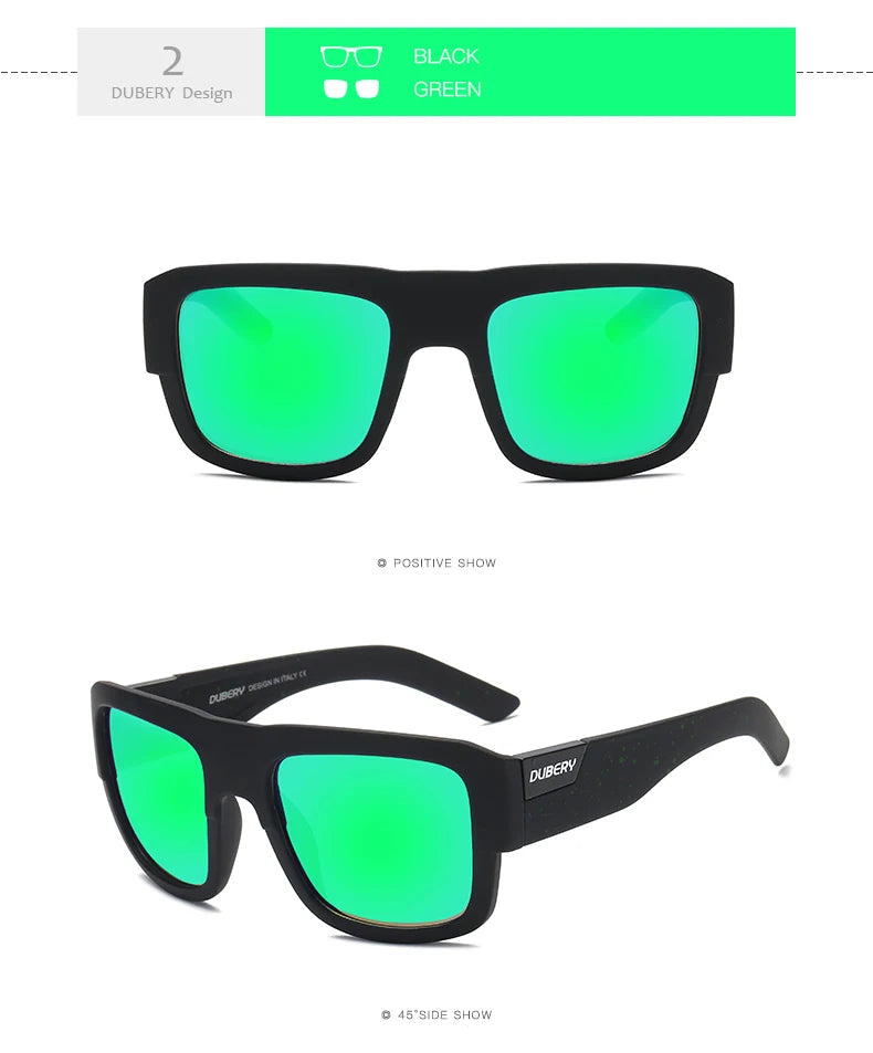 DUBERY Design Polarized Black Sunglasses Men's Shades Women Male Sun Glasses For Men Retro Cheap Designer Oculos UV400 720 C2 Polarized D720