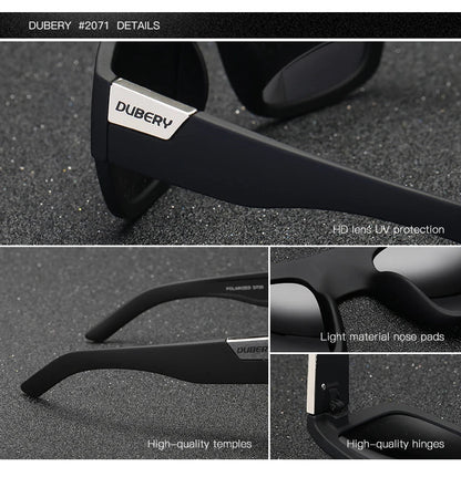 DUBERY Design Polarized Black Sunglasses Men's Shades Women Male Sun Glasses For Men Retro Cheap Designer Oculos UV400 720