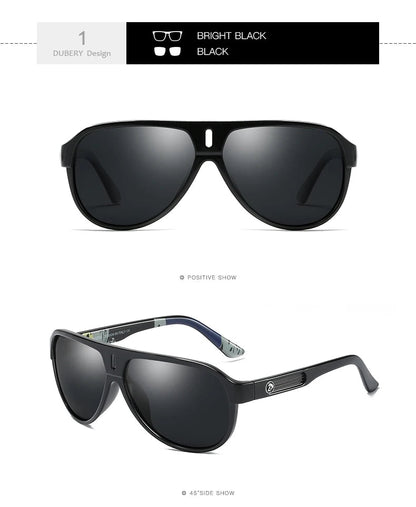 DUBERY Design Polarized Sunglasses Men Driving Shades Male Retro Sun Glasses For Men Summer Mirror Goggle UV400 Oculos 163