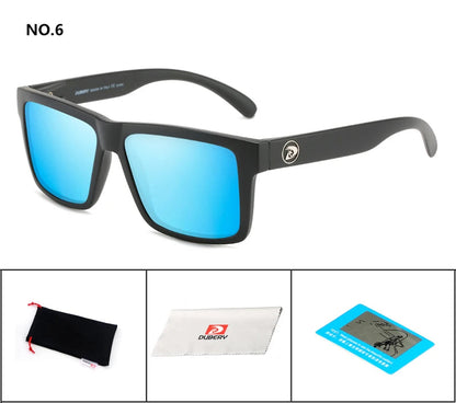 DUBERY Fashion Polarized Sunglasses Men Driving Shades Male Retro Sun Glasses For Men Summer Mirror Square Oculos UV400 D805