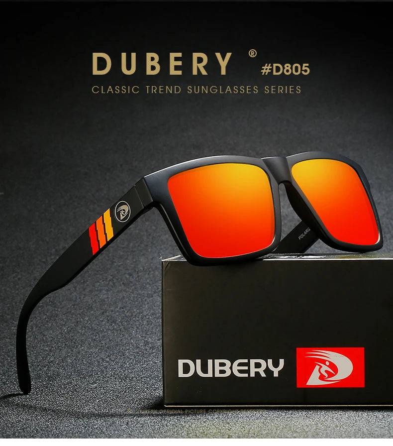 DUBERY Fashion Polarized Sunglasses Men Driving Shades Male Retro Sun Glasses For Men Summer Mirror Square Oculos UV400 D805