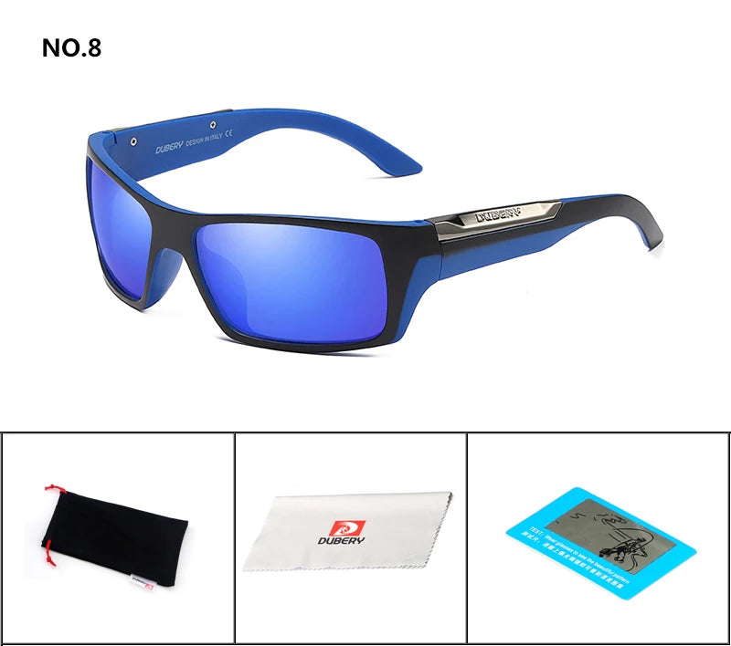 DUBERY Men's Casual Sports Style Sunglasses Polarized Lens Change Vision Block Dazzling Glare UV400 Sunglasses D186 C8 D186