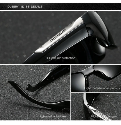 DUBERY Men's Casual Sports Style Sunglasses Polarized Lens Change Vision Block Dazzling Glare UV400 Sunglasses D186