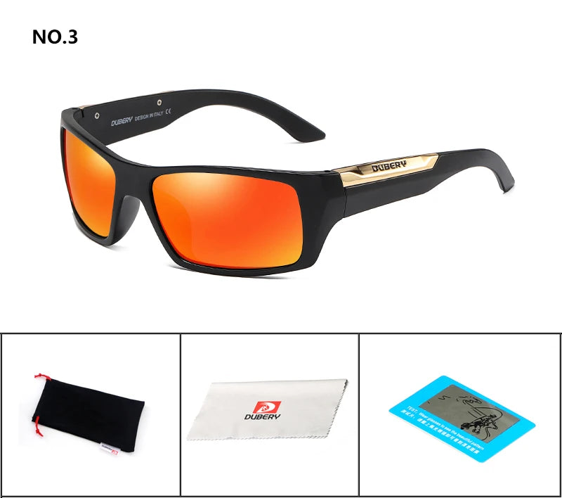 DUBERY Men's Casual Sports Style Sunglasses Polarized Lens Change Vision Block Dazzling Glare UV400 Sunglasses D186 C3 D186